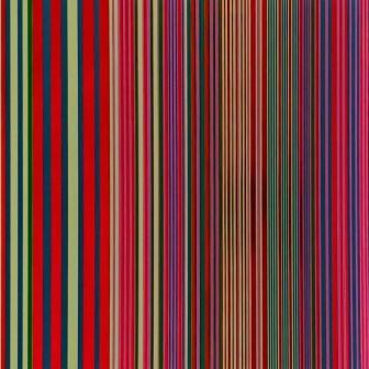 Secare-Rollen mit Geschenkpapier mit mehrfarbigen Linien auf metallisiertem Papier.
 