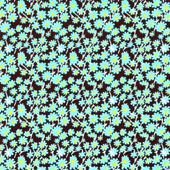 Secare Rolle Geschenkpapier mit Gänseblümchen auf mattbraunem Hintergrund auf festem, weißem Papier.
 