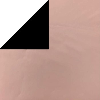 Geschenkpapier Vorderseite uni schwarz, Rückseite uni rosé metallic auf mattem starkem Papier.
 